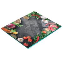 Decorative Glass Cutting and Serving Board Wood Vegetables 60X52 Cm