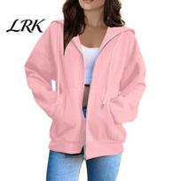 Drawstring Hooded Coat Women Zip-Up Hoodies, Casual Long Sleeve Sweatshirt with Pockets, Zip Up Hoodie Fall Winter Solid Color Apparel S