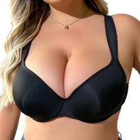 Plus Size Wide Strap Smooth Underwire Push Up Comfortable Anti Sag Bra XL