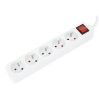 Omega Extension Cord Power Strip 1.5M 16A 5 Socket Type E French White [41342]