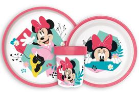 Minnie Mouse Children'S Anti-Slip Dishware Set 3 Pieces Plate Bowl Mug