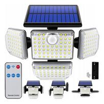 SOLAR LAMP 181xLED MOTION SENSOR DUSK REMOTE CONTROL 4 SOLAR FLOODLIGHTS