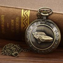 Vintage Retro Pocket Watch Necklace with Chain - Great Gift for Grandpa, Antique One Size