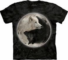 The Mountain Yin Yang Wolf Wolves Light Dark T-Shirt Adult Sizes L