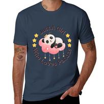 Girl who loves sweet pandas T-Shirt Big and Tall Solid Color T-Shirt S