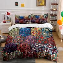 Geometric Boho Pattern Duvet Cover Set Bedding set (1 duvet cover, 2 pillowcases, duvet not included) 135x200cm