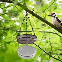 Bird Feeder Hanging Tray,Hanging ,Patio Decoration Platform Feeder, Metal Mesh black