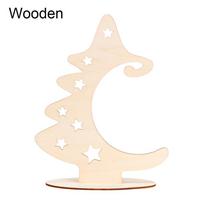 1PC New Wood Slices Christmas Tree Crafts with Creative Wooden Xmas Tree Star Christmas Ornaments Home Party Decorations