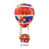 22 Inch 4D Hot Air Balloon Modeling Balloon, Flying House Hot Air Balloon Aluminum Film Balloon Children'S Birthday Party Decoration 4D printed hot air balloon - red