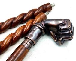 Antique Finish Wooden Walking Cane: Punch Style Handle, 37  Victorian Collectible 37 inch ruda