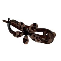 Fashionable Leopard Pattern Acrylic Hair Clip Strong Hold Twist Design Hair Clip For Thin Fine Hair Styling Decoration B
