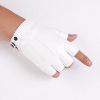 New Man Thin Street Dance Stage Performance Personality Pu Leather Sexy Half Finger Gloves Male Nightclub Punk Hip Hop Fashion