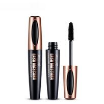 4d Šilko pluošto blakstienų tušas Ilgas riestas blakstienų tušas Makeup Blakstienos Black Waterproof Fiber Mascara Blakstienų makiažas juoda