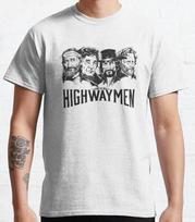 The Highwaymen Band Retro Marškinėliai Sidabrinis Žirgas Kris Kristofferson Unisex T-shirt S