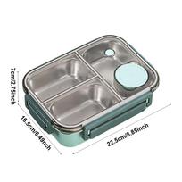 new Stainless Steel Bento Box 3 Compartments Cute Food Container Leak-Proof Adult Lunch Box for Office Workers and Students