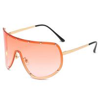 Oversized Rimless Shield Sunglasses Women Men New One Piece Lens Visor Mask Windproof Black Big Sun Glasses Shades Unique UV400