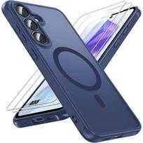 Case for Samsung Galaxy A55 5G, with Magnetic Circle Camera Glass - Navy Blue - 2 Glasses