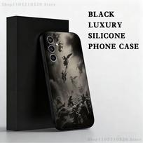 The Fallen Painting Angel Phone Case For Samsung S25,S24,S23,S22,S21,S20,S10,Ultra,Plus,Lite,FE,Soft Silicone Black Cover SamsungS24Ultra 5G