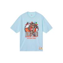 Jordan X Maison Chateau Rouge Retro Basketball Character Print Short Sleeve T-Shirt Men Tops Turquoise-Blue DO4091-447 M