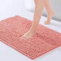 Chenille Bathroom Rug 24 x17 , Non-Slip & Washable, Soft Shag Microfiber Bath Mat Compatible with Standard Bathtubs