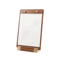A4/A5 Walnut Wood Menu Clipboard Non-slip Base Horizontal/Vertical Table Sign Holder Detachable Menu Flyer Paper Stand Photos (as the picture,A5)