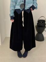 Women's Mid Rise Wide Leg Pants Loose Fit Corduroy Culottes Autumn Streetwear Solid Color Nine Point Casual Trousers S