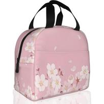 Blossom,Pink Flowers Lunch Box,Insulated for Girls Boys,Reusable Lunch Box for Kids Adults School Student Work Picnic Travel One Size