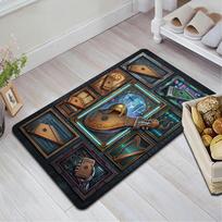 Futuristic Musical Instruments Pattern Rug Floor Mat for Living Room or Bedroom Soft and Comfortable Carpet a Gift for Birthday and Holiday. 40x60cm( 15x23in )