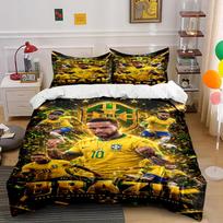 Brazil Soccer Theme Bedding Set Stylish Decor Bedding set (1 duvet cover, 2 pillowcases, duvet not included) 135x200cm