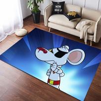 Danger Mouse Eye Patch Cartoon Anti-slip Flannel Rug Retro Animation Floor Doormat Soft Carpet Bedroom Living Room Gift For Cartoon Fans 40x60cm( 15x23in )
