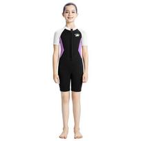 2.5mm Kids Girls Wetsuit Snorkeling Surfing Diving Warmth Chloroprene Neoprene Swimwear Black Purple S-XXL Small