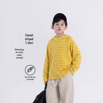 Boys' Cotton Blend Hooded Long Sleeve T-Shirt 160