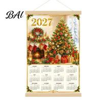 Wall Calendar 2027 Faux Diamond Art Painting Calendar, Jan. - Dec. Academic Year Schedule 12 Monthly Planner, Canvas Artwork for Home Room Office A