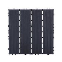 30X30Cm Hardwood Decking Tiles Interlocking Composite Wood Floor Covering for Outdoor Garden Terrace Easy Installation