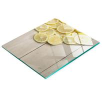 Decorative Glass Cutting and Serving Board Lemon Wood 60X52 Cm