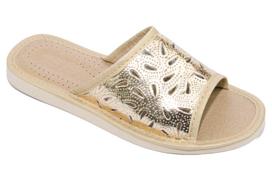 Women's gold slippers, comfortable house slippers, women's flip-flops 41