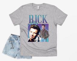 Rick Astley Homage T-shirt Tee Funny UK Music Icon Legend 90's 80's Retro Meme XL