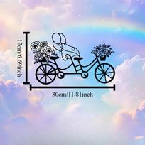 Weatherproof Tandem Bicycle Metal Wall Art Cycling Decor Christmas Gift S/30CM/12Inch gray