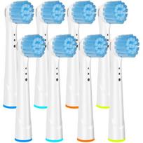 8 vnt. jautrios dantų šepetėlio galvutės, skirtos Oral B pakaitinėms dantų šepetėlių galvutėms, suderinamos su Oral B Braun elektriniu dantų šepetėliu 8Pcs Brush Heads