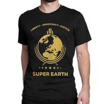 Helldivers Super Earth Diving Into Hell for Men Women T Shirts Vintage Tees Short Sleeve T-Shirts Pure Cotton Big Size Tops S smėlis