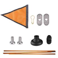 Kayak Safety Triangle Flag with Pole Mount Base High Visibility for Boat Fishing Warning Effect