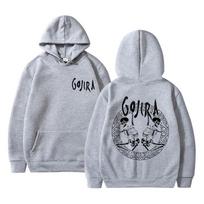 French metal band Gojira skeleton double-sided pattern hoodie men's and women's retro classic pullover men's hoodie S white