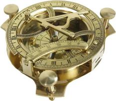 Handmade Antique Finish Brass Working Sundial Compass auksas