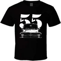 1955 F100 Pickup Truck Grill View with Year Black T Shirt S