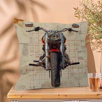Retro Motorcycle Mechanical Structure Map Pillow Gift Home Office Decoration Bedroom Sofa Car Cushion Cover case 45x45 30cmx30cm