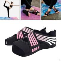 1 Pair Non Women Yoga Shoes Pilates Grip Socks for Physical Activities, Exposed Half Toes Pink L