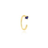 CANNER 1PC 925 Silver Horse Eye Lazurite Flat Head Thread Piercing Stud Earring For Women Butterfly Flowers Earring New