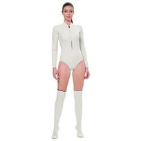 Women 2mm Bikini Diving Wetsuit Long Sleeve Scuba Dive Snorkeling Clothes Surfing Kayak Suit White Neoprene Swimwear S