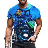 Stage DJ Keyboard 3d Printed T-shirt For Men Women Party Reunion Short Sleeves Tee Shirt Harajuku Personality Round Neck Tees XXS
