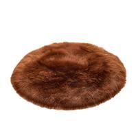 Furry Round Floor Mat Plush Soft Bedroom Rug Solid Color Machine Washable Fluffy Area Rug for Kids Rooms Nursery Living Room 30cm